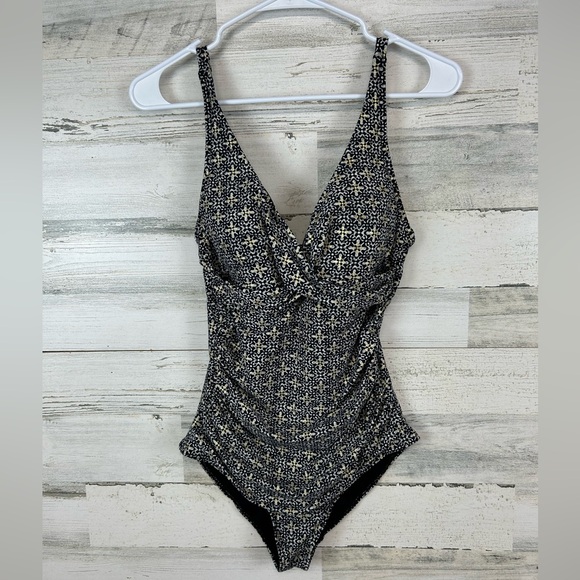Nip Tuck Deco Foil Dulcie One Piece Swimsuit Women’s Size 6 - Picture 1 of 6
